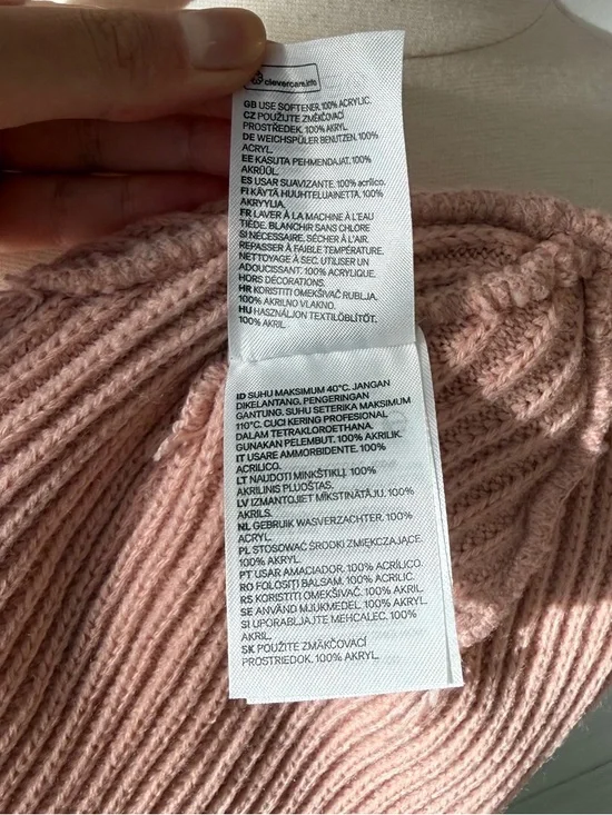 H&M Divided Ribbed Beanie – Pink / One Size - Picture 6 of 6